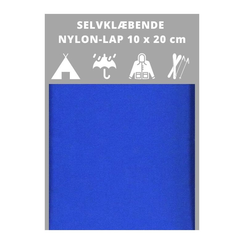 Selvklbende nylon lap, kongebl. Reparationslap