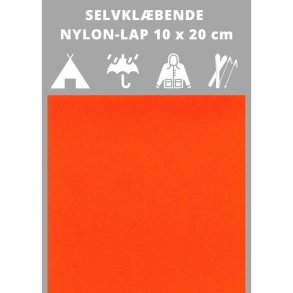 Selvklbende nylon lap, orange. Reparationslap.