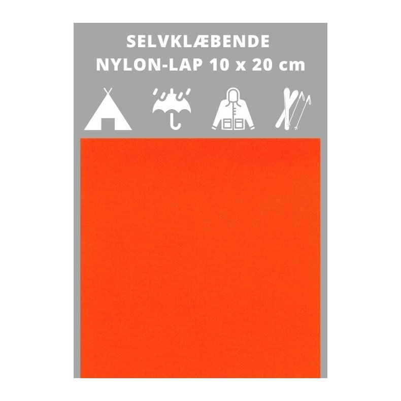 Selvklbende nylon lap, orange. Reparationslap.