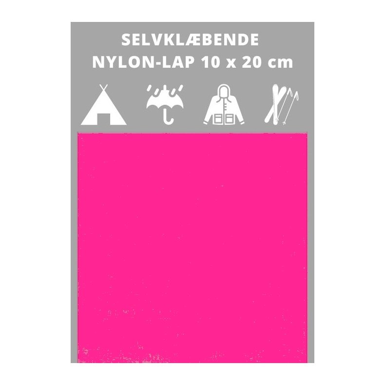 Selvklbende nylon lap, pink. Reparationslap