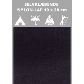 Selvklbende nylon lap, sort. Reparationslap