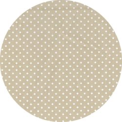 Let bomuldsstof med prikker, caf au lait/hvid, pr. m.