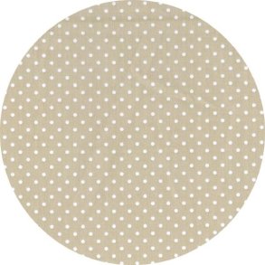 Let bomuldsstof med prikker, caf au lait/hvid, pr. m.