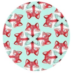 Bomuldsstof med rve, Foxy Fellas in mist, pr. m.