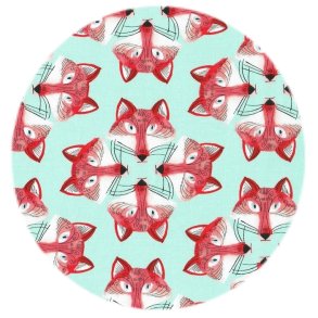 Bomuldsstof med rve, Foxy Fellas in mist, pr. m.