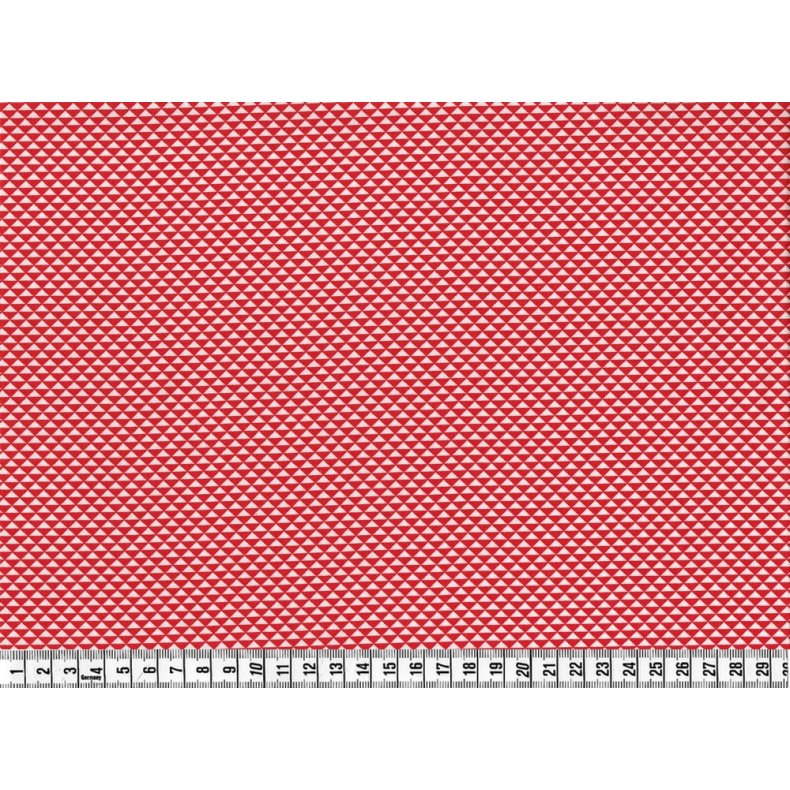 StofRest 1,7 m. Bomuldsstof med sm rde og hvide trekanter