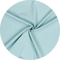 Viskose poplinstof m. strk. Ensfarvet stvet lys bl, pr. m.