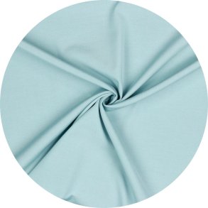 Viskose poplinstof m. strk. Ensfarvet stvet lys bl, pr. m.
