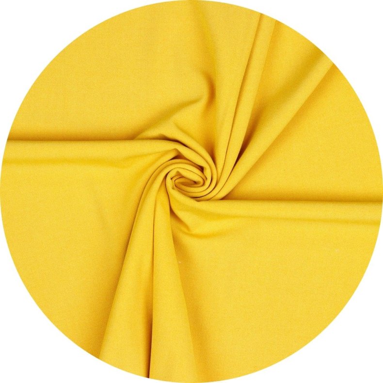 Viskose twill stof m. strk. Gul, pr. m.