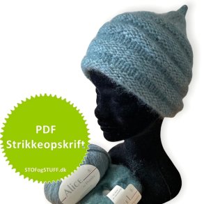 PDF Strikkeopskrift. Hurtig Hue i brede riller, one size