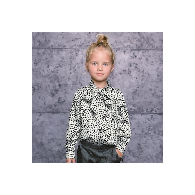 Bomuldspoplin stof med leopard print, rust, pr. m.