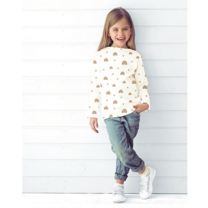 kologisk Sweatstof, Regnbuer, rust, pr. m