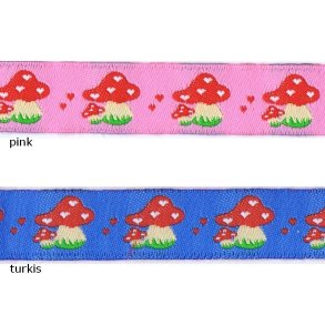 Pyntebnd med Svampe / Paddehatte, 2 farver, pr. m.