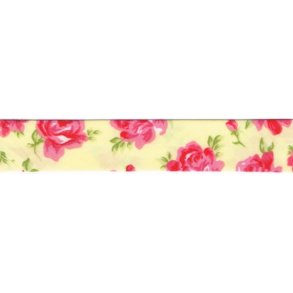 Skrbnd med vintage  blomsterprint, gul, pr. m.