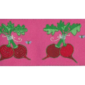Pyntebnd med Rdbeder (38 mm), pink,  pr. ½ m.