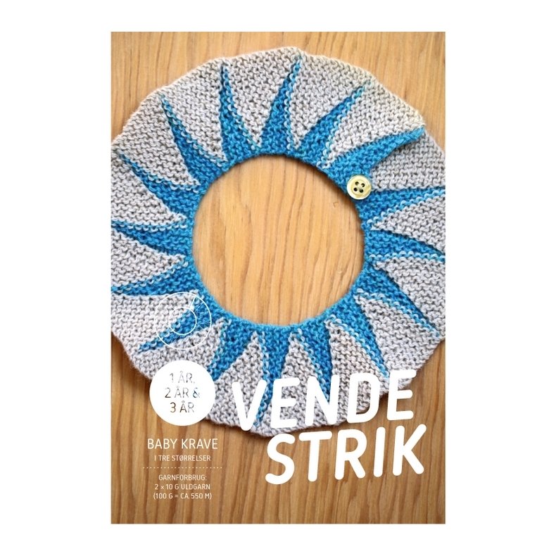 Strikkeopskrift, Krave vendestrik str. 1, 2 og 3 r, pr. stk