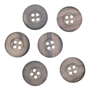 Knap - klassisk brndt tr-knap, 15 mm, pr. stk.