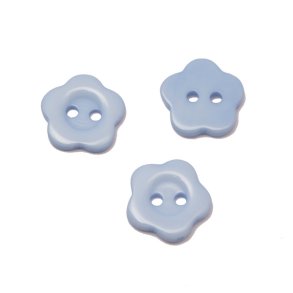 Knap i Blomster facon, 15 mm,  lysebl, pr. stk