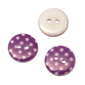 Knap med Prikker, 18 mm, lilla, pr. stk