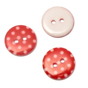 Knap med Prikker, 18 mm, rd, pr. stk