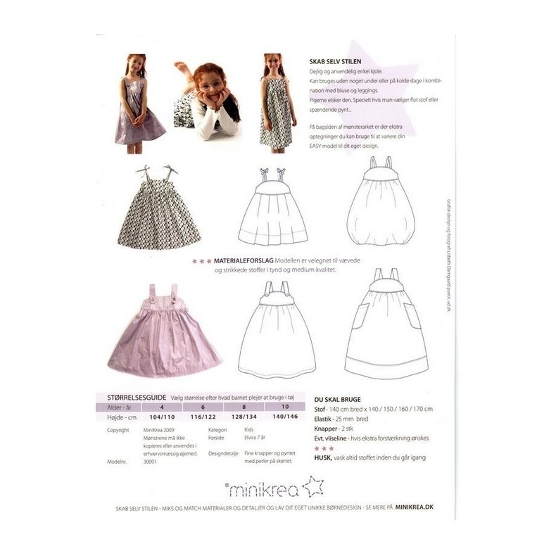 MiniKrea 30001 Strop-kjole / Spencer 4-10 r