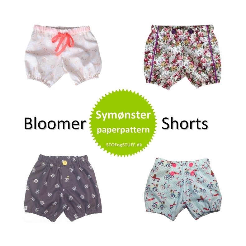 Baby Bloomer-Shorts, Symnster/paper pattern, str. 0-24 mdr.