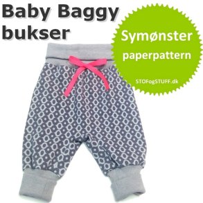 Baby Baggy Bukser, Symnster/paper pattern, str. 0-24 mdr.