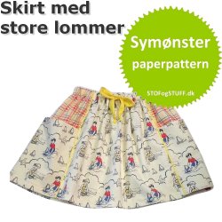 Skirt med store Lommer, Symnster/paper pattern, str. 1&frac12;-10 r