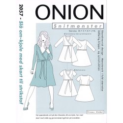 Onion 2057 symnster, Kjole sl om-effekt med skrt til strikstof, str. xs-xl