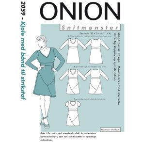 Onion 2061 symnster, Kort kjole med Dolman-rme til strikstof, str. xs-xl