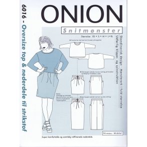 Onion 6016 Oversize Top & Nederdel til strikstof, str. xs-xl