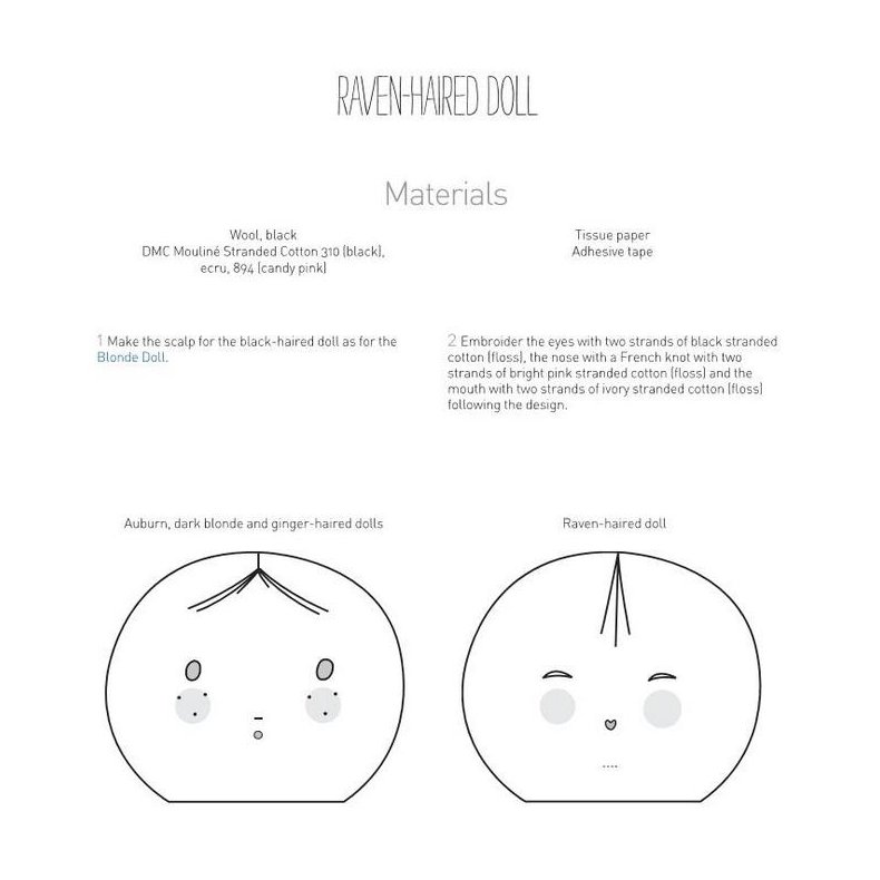 Kludedukker i 3 strrelser. Snitmnster i papir