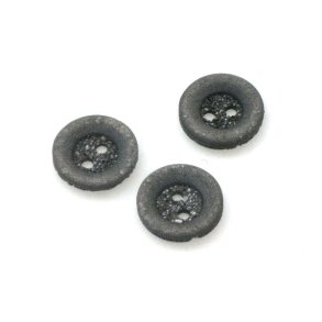 Knap - let plast med struktur, 15 mm, sort, pr. stk.