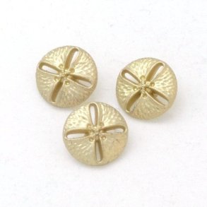 Knap - let guld i metal-look, 18 mm, pr. stk.