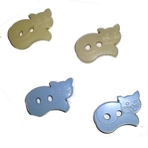 Knap - katte killing, 18 mm, 2 farver, pr. stk.