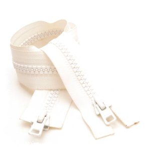 YKK delbar 2vejs lynl�s, hvid. V�lg l�ngde, pr. stk.