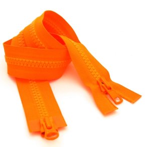 YKK delbar 2vejs lynl�s, orange, 72+74 cm, pr. stk.