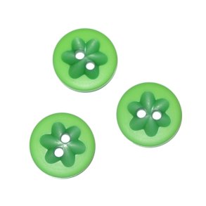 Knap med blomst, 22 mm, lime, pr. stk.