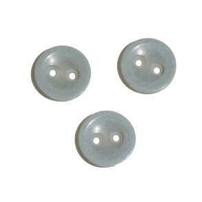 Knap med 2 huller, 15 mm, meleret aqua, pr. stk.