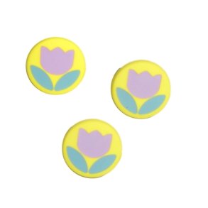 Knap med Tulipan, 14 mm, lys gul, pr. stk.