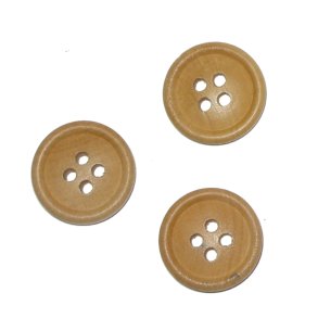 TrKnap i lys natur, 15 mm, pr. stk.