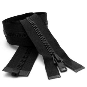 YKK delbar plast lynls, sort, vlg lngde. 