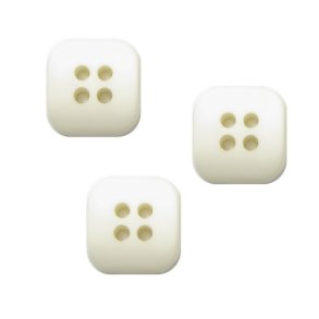 Knap, hvid, 10mm, pr. stk