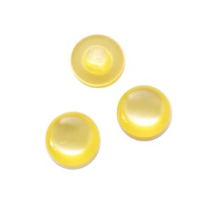 Knap i perlemorslook, halvrund, 14 mm, gul, pr. stk.