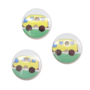 Brneknap med Bus, 15 mm, pr. stk.