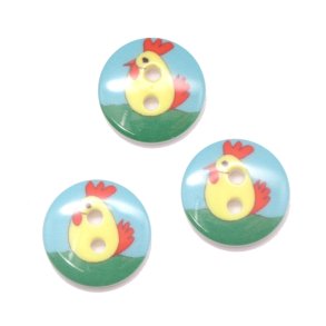 Brneknap med Kylling, 15 mm, pr. stk.