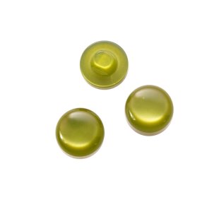 Knap i perlemorslook, halvrund, 14 mm, olivengrn, pr. stk.