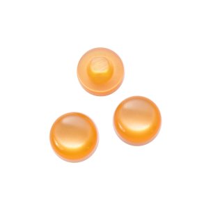 Knap i perlemorslook, halvrund, 14 mm, orange, pr. stk.