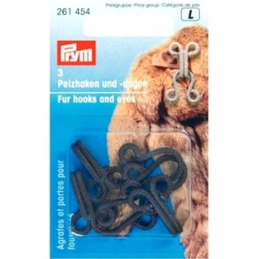 Pelshgter i brun, Prym, 3 st pr. kort